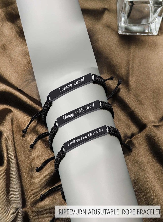 RIPFEVURN 3 Pack Cremation Jewelry Urn Bracelet for Ashes for Women Men Adjustable Memorial Keepsake Bangle Rope Braided Bracelet - Image 2